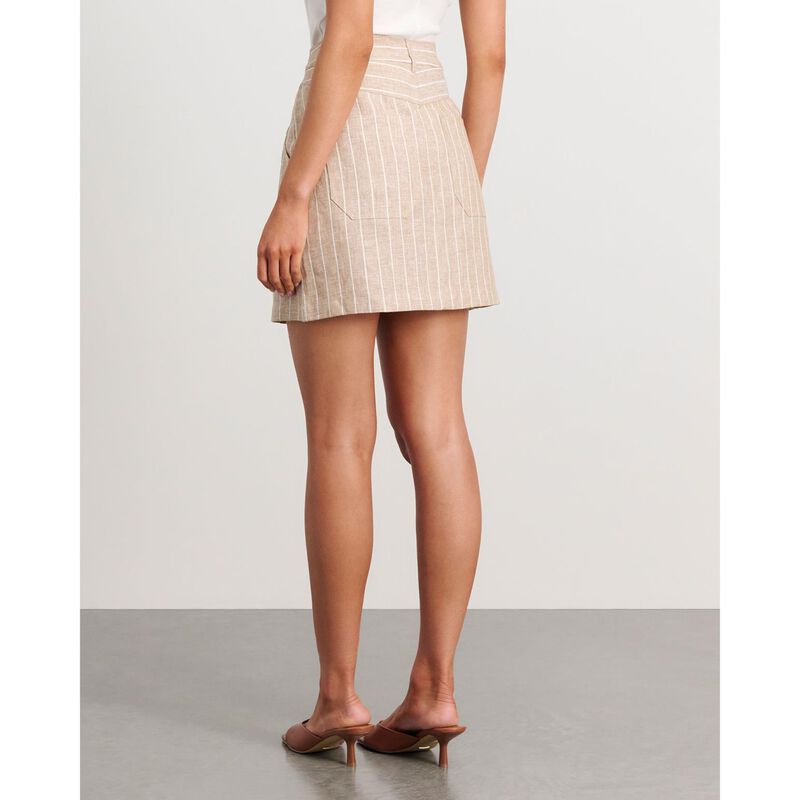 JAG Sabine Linen Stripe Mini Skirt image number 1